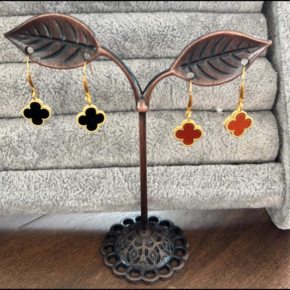 18k gold earrings dangling 10 mm